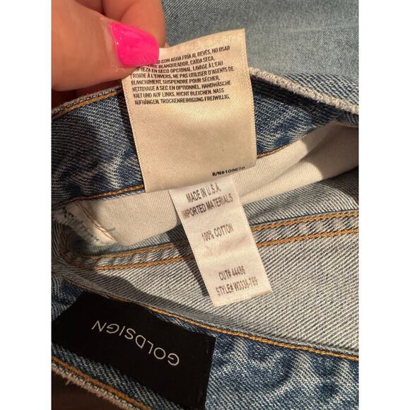 Goldsign Cropped Low Slung Medium Wash Jeans 30 Waist Marled Blue - Picture 8 of 10